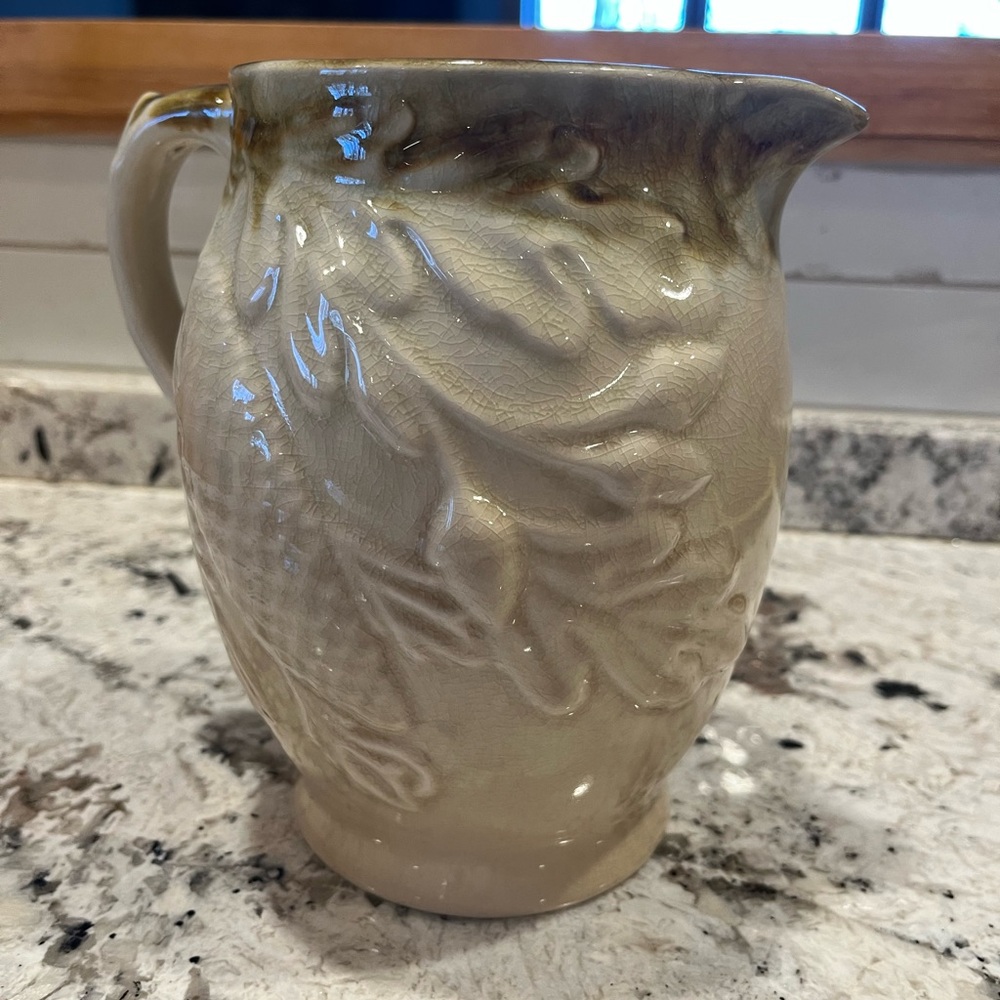 Vintage Harvest Goods Elegant Autumnal Cream Ceramic Pitcher